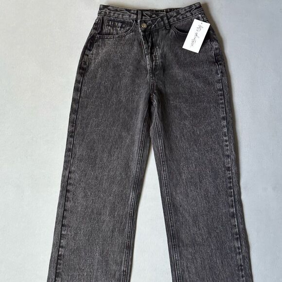 5 for $40 NWT Lets Adventure Denim Jeans Pants Women Size 25 Black - Picture 3 of 11